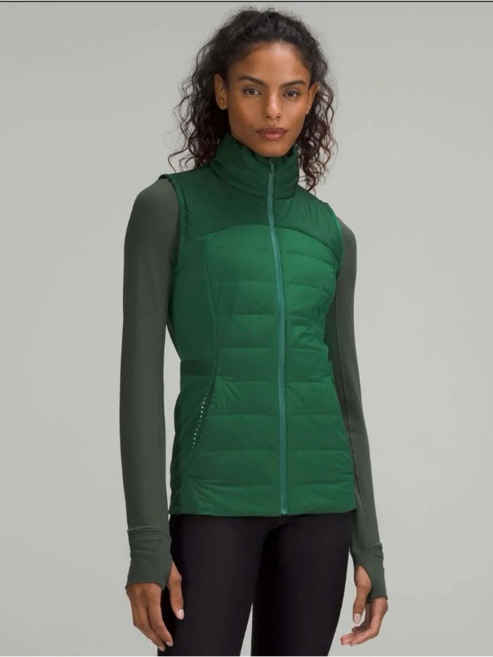 Lululemon Down For It All Vest Size 8 Womens Everglade Green